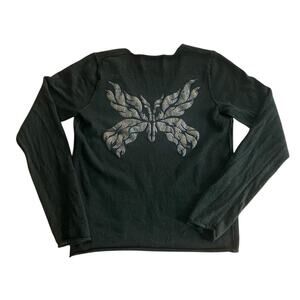 Zadig & Voltaire Merino Wool Sweater Nosfa Bis Size Small Studded Butterfly READ